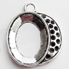 Zinc Alloy Pendant Settings, Lead-free, Outside diameter:31x36mm Inside diameter:21.9x29.2mm, Sold by Bag