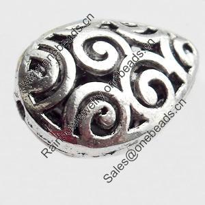 Hollow Bali Beads Zinc Alloy Jewelry Findings, Lead-free, 20x14mm, Hole:1.5mm, Sold by Bag
