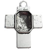 Zinc Alloy Pendant Settings, Lead-free, Cross, 33x44mm, Sold by Bag