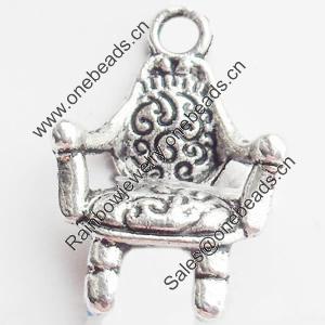 Pendant, Zinc Alloy Jewelry Findings, Lead-free, chair, 14x20mm, Sold by Bag