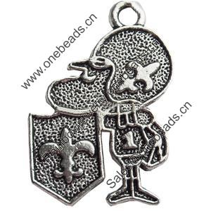 Pendant, Zinc Alloy Jewelry Findings, Lead-free, 18x28mm, Sold by Bag