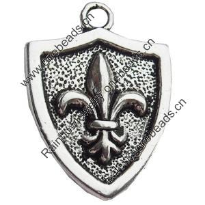 Pendant, Zinc Alloy Jewelry Findings, Lead-free, 17x22mm, Sold by Bag