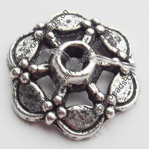 Bead Caps Zinc Alloy Jewelry Findings, Lead-free, 13x15mm, Sold by Bag