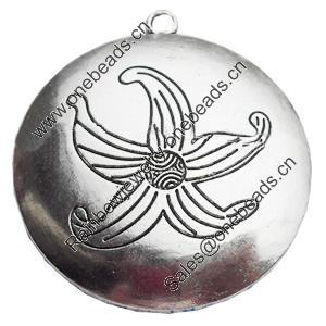 Pendant, Zinc Alloy Jewelry Findings, Lead-free, 44x47mm, Sold by Bag