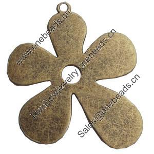 Pendant, Zinc Alloy Jewelry Findings, Lead-free, Flower, 57x66mm, Sold by Bag