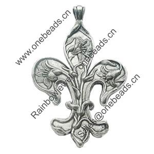 Pendant, Zinc Alloy Jewelry Findings, Lead-free, 34x60mm, Sold by Bag