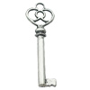 Pendant, Zinc Alloy Jewelry Findings, Lead-free, Key 19x61mm, Sold by Bag