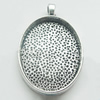 Zinc Alloy Pendant Settings, Lead-free, Outside diameter:25x39mm, Interior diameter:22x30mm, Sold by Bag