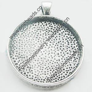 Zinc Alloy Pendant Settings, Lead-free, Outside diameter:33x42mm, Interior diameter:30mm, Sold by Bag