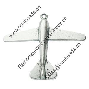 Pendant, Zinc Alloy Jewelry Findings, Lead-free, Plane 48x42mm, Sold by Bag