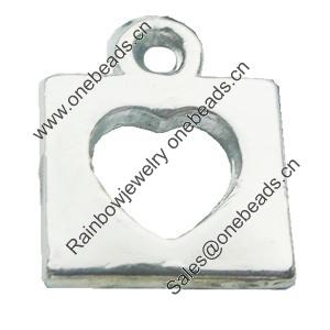 Pendant, Zinc Alloy Jewelry Findings, Lead-free, 10x12mm, Sold by Bag