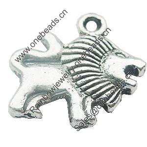 Pendant, Zinc Alloy Jewelry Findings, Lead-free, Animal 17x17mm, Sold by Bag