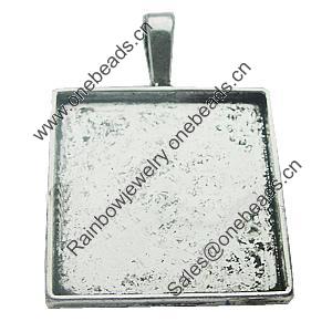 Zinc Alloy Pendant Settings, Lead-free, Outside diameter:27x37mm, Interior diameter:25mm, Sold by Bag