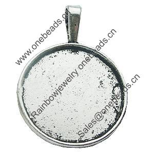Zinc Alloy Pendant Settings, Lead-free, Outside diameter:26x37mm, Interior diameter:25mm, Sold by Bag