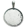 Zinc Alloy Pendant Settings, Lead-free, Outside diameter:26x37mm, Interior diameter:25mm, Sold by Bag