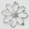 Connectors, Zinc Alloy Jewelry Findings, Lead-free, Flower 44mm, Sold by Bag