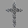 Pendant, Zinc Alloy Jewelry Findings, Lead-free, Cross 46x70mm, Sold by Bag