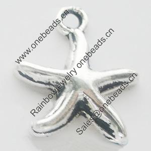 Pendant, Zinc Alloy Jewelry Findings, Lead-free, 16x19mm, Sold by Bag