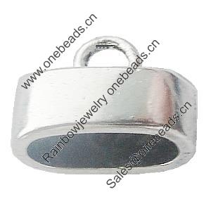 Zinc Alloy Cord End Caps, 15x12mm Hole:12x6mm, Sold by Bag