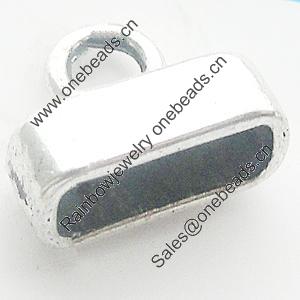 Zinc Alloy Cord End Caps, 13x10mm Hole:11x4mm, Sold by Bag