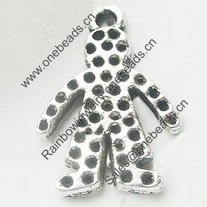 Pendant, Zinc Alloy Jewelry Findings, Lead-free, 14x20mm, Sold by Bag