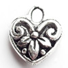 Pendant, Zinc Alloy Jewelry Findings, Lead-free, Heart, 13x15mm, Sold by Bag