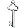 Pendant, Zinc Alloy Jewelry Findings, Lead-free, Key, 12x28mm, Sold by Bag