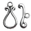 Clasps Zinc Alloy Jewelry Findings Lead-free, Loop:10x21mm Bar:6x20mm, Sold by KG 