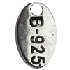 Pendant, Zinc Alloy Jewelry Findings, Lead-free, 5x8mm, Sold by Bag