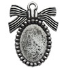 Zinc Alloy Pendant Settings, Lead-free, Outside diameter:20x26mm Inside diameter:11x15mm, Sold by Bag