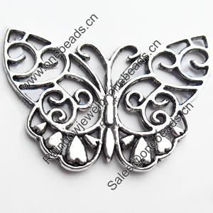 Connector, Zinc Alloy Jewelry Findings, Lead-free, Butterfly, 38x29mm, Sold by Bag