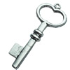 Pendant, Zinc Alloy Jewelry Findings, Lead-free, Key, 22x54mm, Sold by Bag