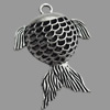 Hollow Bali Pendant Zinc Alloy Jewelry Findings, Lead-free, 37x50mm, Sold by Bag