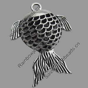 Hollow Bali Pendant Zinc Alloy Jewelry Findings, Lead-free, 37x50mm, Sold by Bag