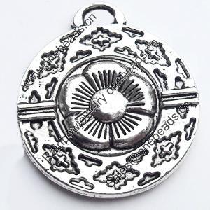 Pendant, Zinc Alloy Jewelry Findings, Lead-free, 25x28mm, Sold by Bag