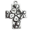 Pendant, Zinc Alloy Jewelry Findings, Lead-free, Cross, 21x29mm, Sold by Bag