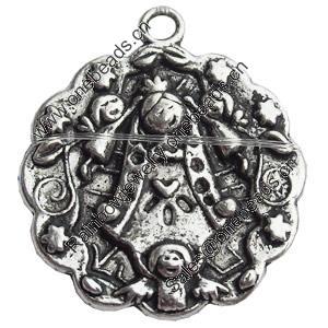 Pendant, Zinc Alloy Jewelry Findings, Lead-free, 26x30mm, Sold by Bag