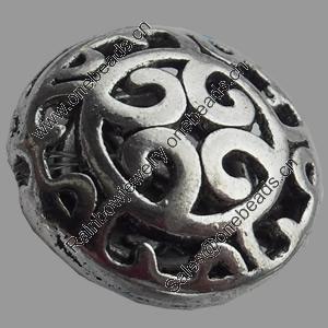 Hollow Bali Beads Zinc Alloy Jewelry Findings, Lead-free, 17mm, Sold by Bag