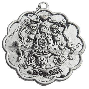 Pendant, Zinc Alloy Jewelry Findings, Lead-free, 29x32mm, Sold by Bag