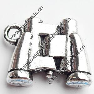 Pendant, Zinc Alloy Jewelry Findings, Lead-free, 15x13mm, Sold by Bag