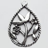 Pendant, Zinc Alloy Jewelry Findings, Lead-free, 21x32mm, Sold by Bag