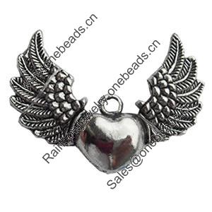 Pendant, Zinc Alloy Jewelry Findings, Lead-free, 35x28mm, Sold by Bag