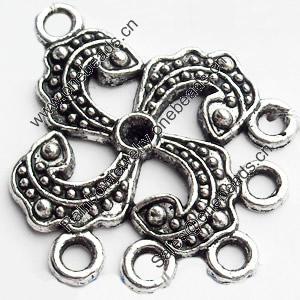 Connector, Zinc Alloy Jewelry Findings, Lead-free, 24x30mm, Sold by Bag