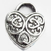 Pendant, Zinc Alloy Jewelry Findings, Lead-free, Heart, 14x18mm, Sold by Bag