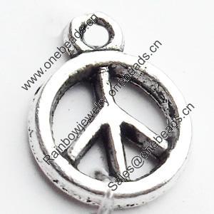 Pendant, Zinc Alloy Jewelry Findings, Lead-free, 9x11mm, Sold by Bag