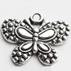 Pendant, Zinc Alloy Jewelry Findings, Lead-free, Butterfly, 23x21mm, Sold by Bag
