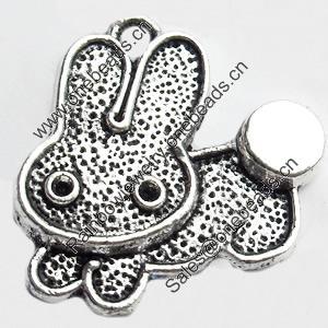 Pendant, Zinc Alloy Jewelry Findings, Lead-free, Rabbit, 20x20mm, Sold by Bag