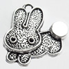 Pendant, Zinc Alloy Jewelry Findings, Lead-free, Rabbit, 20x20mm, Sold by Bag