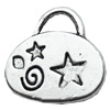 Pendant, Zinc Alloy Jewelry Findings, Lead-free, 15x14mm, Sold by Bag