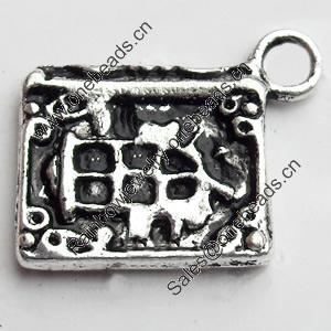 Pendant, Zinc Alloy Jewelry Findings, Lead-free, 13x11mm, Sold by Bag